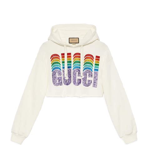 gucci hoodie rainbow logo|gucci oversized hoodie.